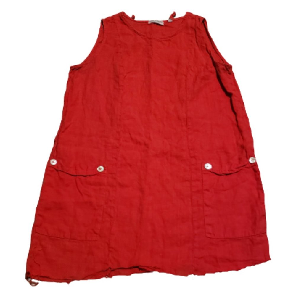 Russ Berens Malibu Tunic Dress Top Made in USA Red | Women's Small S Pre-owned
